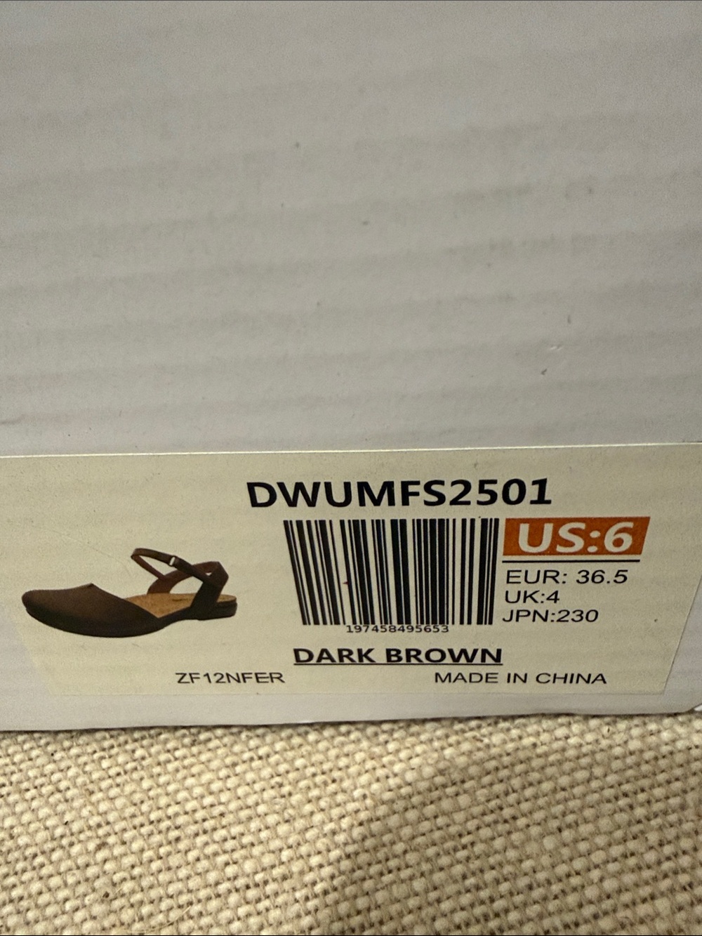 Dream Pairs Dark Brown Closed Toe Arch Support Sandals/NIB/6 - Picture 15 of 15